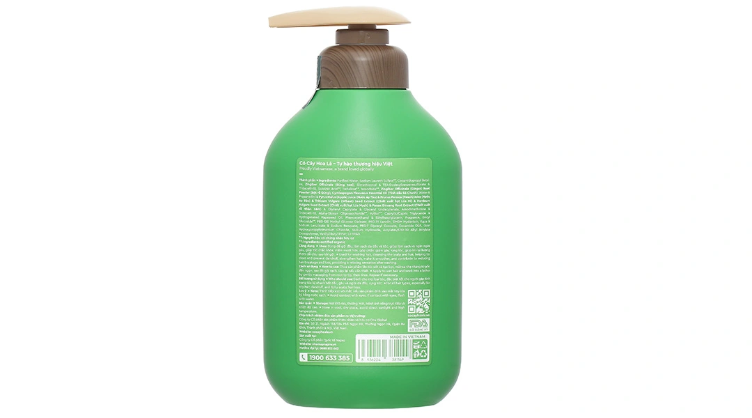 Gel gội thảo dược Gừng Sả Cỏ Cây Hoa Lá ngăn dầu, dưỡng ẩm chai 500g - 2